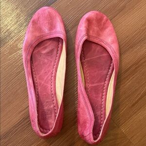 Frye Pink Leather Ballet Flats womens size 8